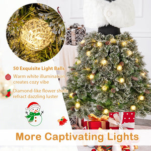 5 FT Pre-lit Mannequin Artificial Christmas Tree Hinged Dress Form Xmas Tree with 465 Branch Tips view 8