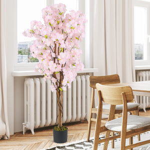 5 FT Tall Artificial Cherry Blossom Tree with Pink Flowers-1 Pack view 8