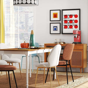 5-in-1 Complete Dining Room Set: Extendable Table, 4 Chairs, Electric Fireplace, Media Console & Bamboo Sideboard view 2