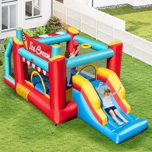 5-in-1 Ice Cream Inflatable Bounce House with Ball Pit and Slide without Blower view 2