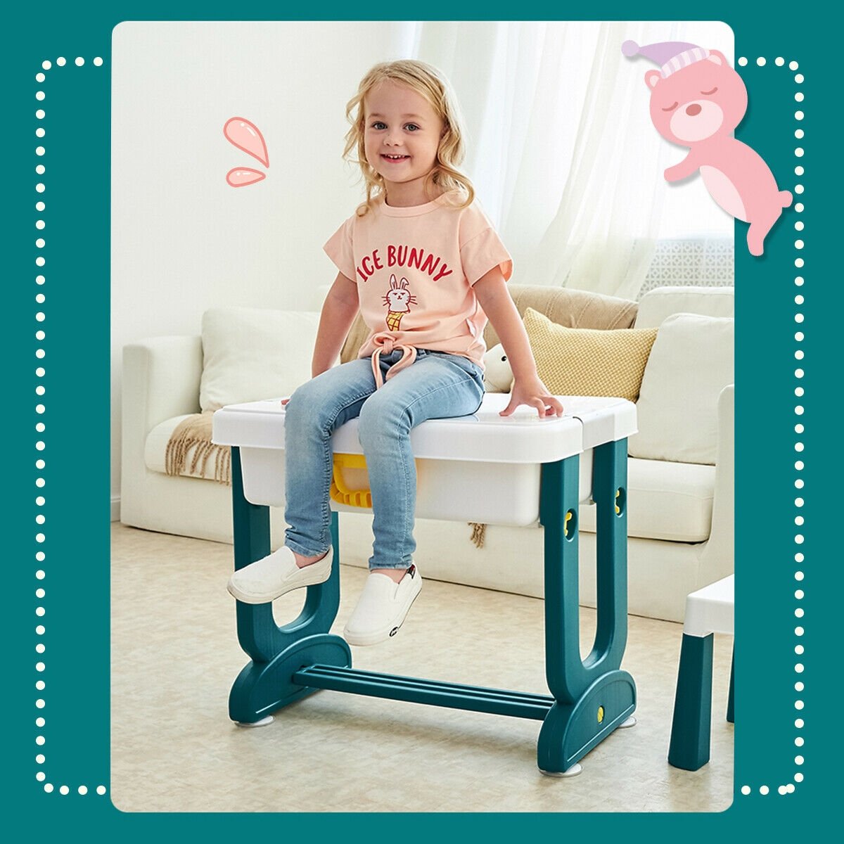 5-in-1 Kids Activity Table Set view 2