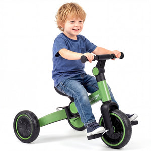 5-In-1 Toddler Bike Kids Balance Bike with Removable Pedals-Green view 4