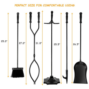 31 Inch 5 Pieces Hearth Fireplace Fire Tools Set view 5