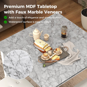 5-Piece Bar Table Set Counter-Height Dining Table and 4 Bar Stools-White view 9