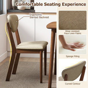 5-Piece Dining Set for 4 with Rectangular Table & Fabric Chairs for Living Room-Beige view 7