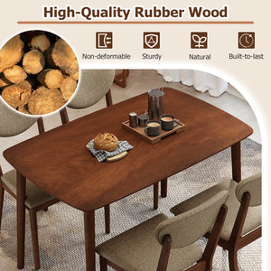 5-Piece Dining Set for 4 with Rectangular Table & Fabric Chairs for Living Room-Beige view 8