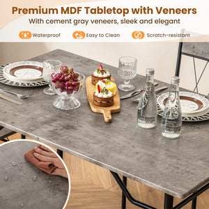 5-Piece Dining Table Set for 4 with Kitchen Table and 4 Dining Chairs-Gray view 8