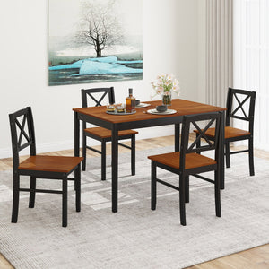 5 Piece Dining Table Set with Rectangular Kitchen Table and 4 Chairs for 4 People-Coffee view 2