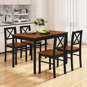 5 Piece Dining Table Set with Rectangular Kitchen Table and 4 Chairs for 4 People-Coffee view 3