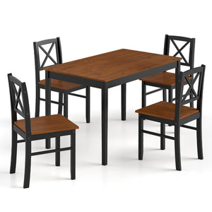 5 Piece Dining Table Set with Rectangular Kitchen Table and 4 Chairs for 4 People-Coffee view 7