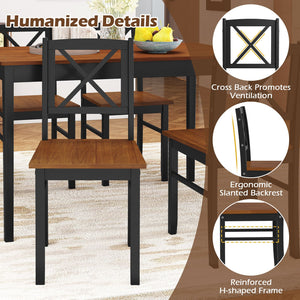 5 Piece Dining Table Set with Rectangular Kitchen Table and 4 Chairs for 4 People-Coffee view 9