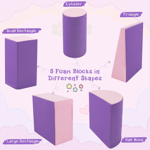 5-Piece Kids Climb and Crawl Activity Playset-Purple view 8