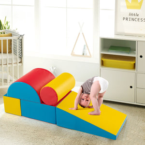 5-Piece Kids Climb and Crawl Activity Playset-Red view 2
