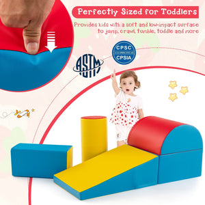 5-Piece Kids Climb and Crawl Activity Playset-Red view 9