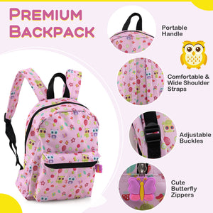 5 Piece Kids Luggage Set with Backpack, Neck Pillow, Name Tag, Lunch Bag-Pink view 7