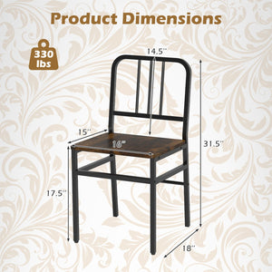 5-Piece Round Dining Table Set with Storage Shelf for Dining Room-Rustic Brown view 6