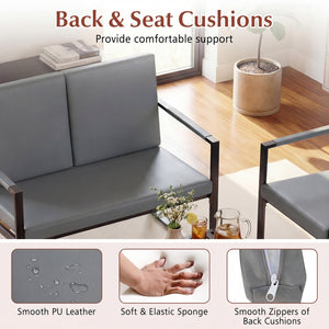 5 Pieces Living Room Set with 2 Accent Chairs and 2 Coffee Tables-Gray view 9
