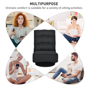 5-Position Folding Floor Gaming Chair-Black view 5