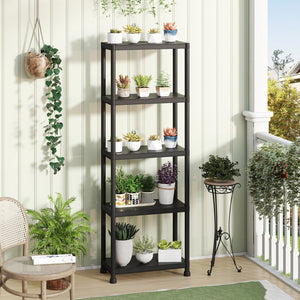5-Tier Heavy-Duty Plastic Storage Shelves Freestanding Garage Shelving Unit view 2