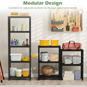 5-Tier Heavy-Duty Plastic Storage Shelves Freestanding Garage Shelving Unit view 9