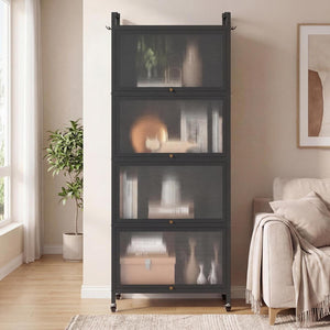 5-Tier Kitchen Baker's Rack with Flip-up PC Doors-Black view 5