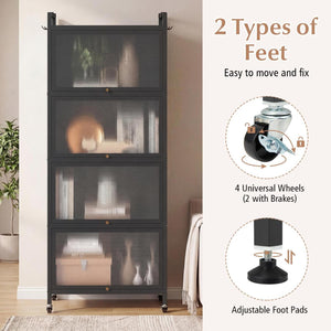 5-Tier Kitchen Baker's Rack with Flip-up PC Doors-Black view 8