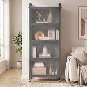 5-Tier Kitchen Baker's Rack with Flip-up PC Doors-Gray view 5