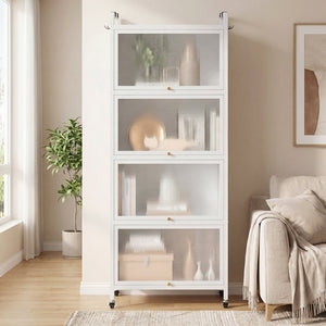 5-Tier Kitchen Baker's Rack with Flip-up PC Doors-White view 5