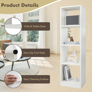 5 Tiers 4-Cube Narrow Bookshelf with 4 Anti-Tipping Kits-White view 8