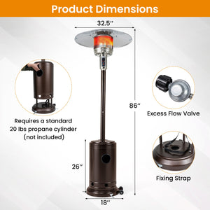 50 000 BTU Patio Propane Gas Heater with Stainless Steel Burner-Bronze view 4