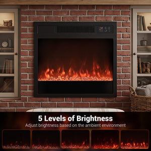 5000 BTU 18-Inch Electric Fireplace Insert with Remote Control and Brightness-Black view 7