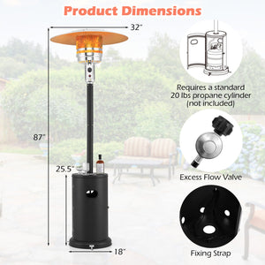 50000 BTU Propane Patio Heater with Round Table Design-Black view 4