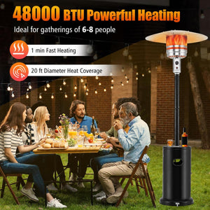 50000 BTU Propane Patio Heater with Round Table Design-Black view 5