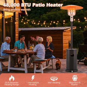50000 BTU Propane Patio Heater with Round Table Design-Black view 7