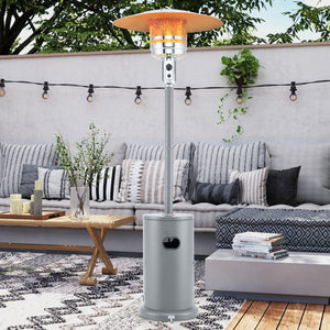 50000 BTU Propane Patio Heater with Round Table Design-Gray view 3
