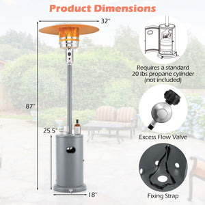 50000 BTU Propane Patio Heater with Round Table Design-Gray view 4