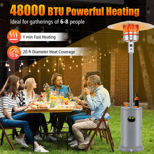 50000 BTU Propane Patio Heater with Round Table Design-Gray view 5