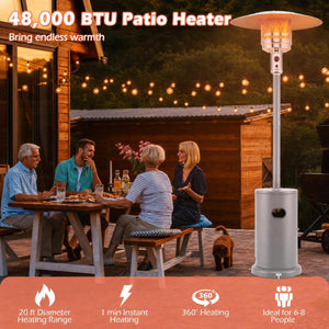 50000 BTU Propane Patio Heater with Round Table Design-Gray view 6