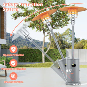 50000 BTU Propane Patio Heater with Round Table Design-Gray view 8