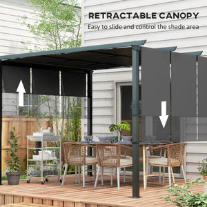 10' x 10' Metal Pergola, Outdoor Pergola with Retractable Canopy, for Garden, Patio, Backyard, Deck – view 17