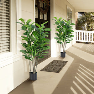 51 Inch 2-Pack Artificial Fiddle Leaf Fig Tree for Indoor and Outdoor view 6