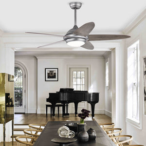 52 Inch Ceiling Fan with Lights and 3 Lighting Colors-Silver Gray view 2
