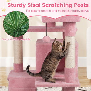 52 Inch Tall Cat Tree Tower for Indoor Cats-Pink view 8