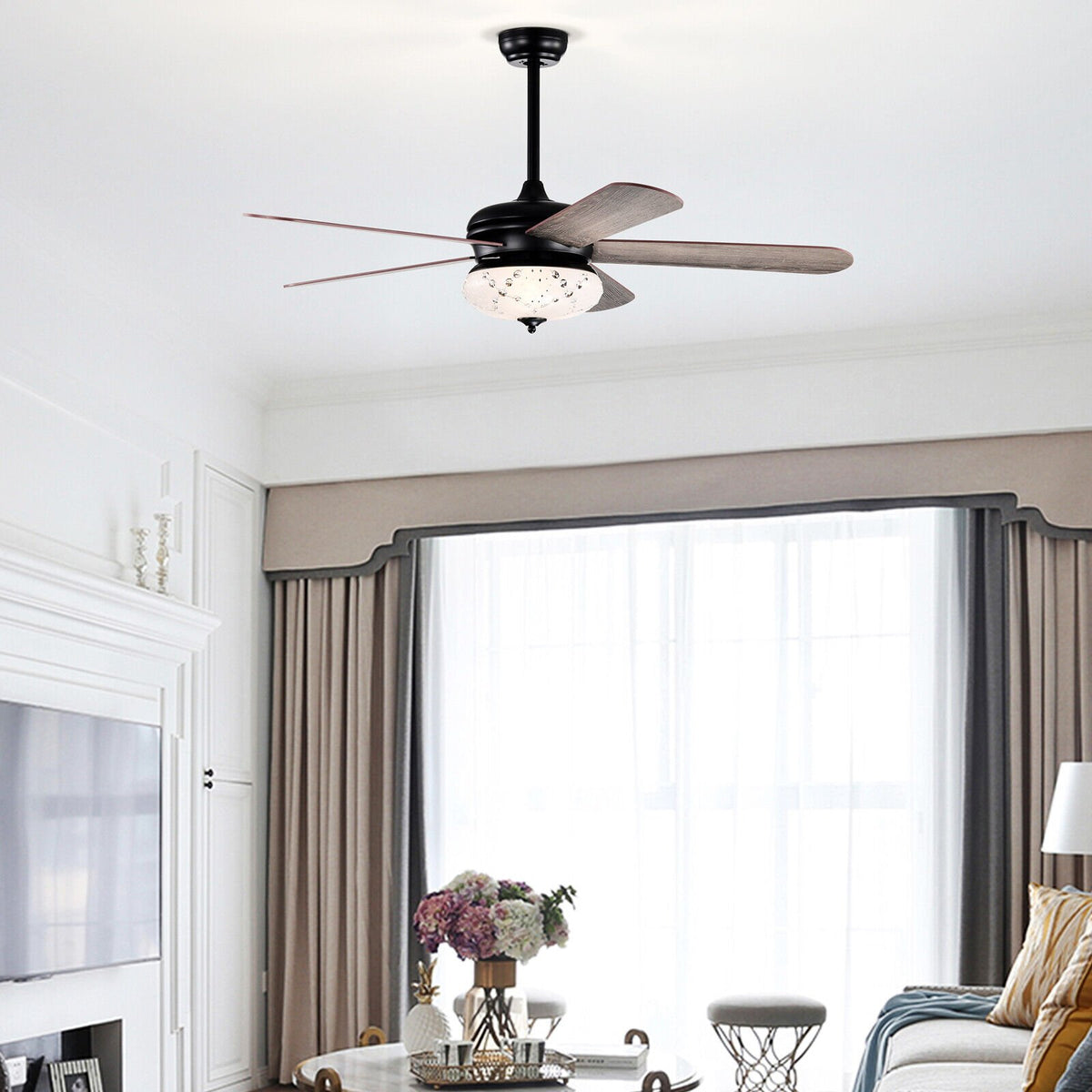 52 Inches Ceiling Fan with Remote Control-Oak view 2