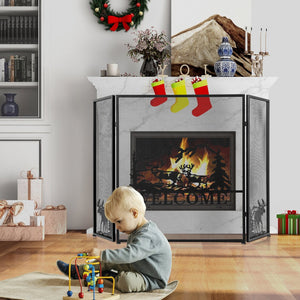 52 x 31 Inch Fireplace Screen-Black view 3