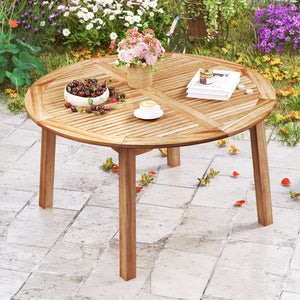 53 Inch Outdoor Acacia Wood Dining Table for 4-6 People view 3