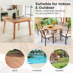 53 Inch Outdoor Acacia Wood Dining Table for 4-6 People view 8
