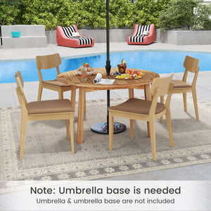 53 Inch Outdoor Acacia Wood Dining Table for 4-6 People view 9
