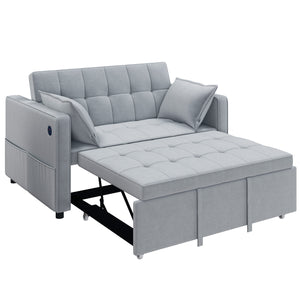 3‑in‑1 Convertible Sofa Bed, Pull Out Sleeper Sofa with USB Charging, Adjustable Backrest, Side Pockets – view 15