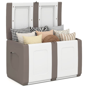 53 Gallon Patio Container with Lockable Lid, for Packages and Garden-Beige